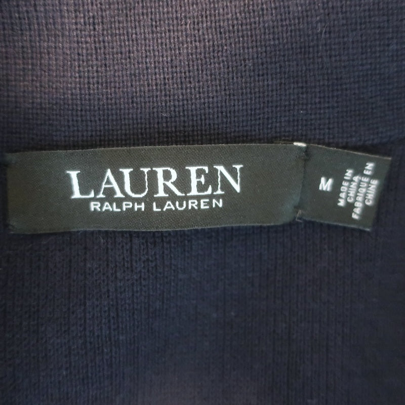 Lauren Ralph Lauren Ayelee Knit Blazer Navy Combed Cotton-Blend Size Medium