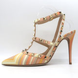 Valentino Native Couture 1975 Rockstud Ankle Straps Pumps Multicolor Size 39