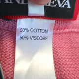 ANDREEVA Midi Skirt with Feathers Pink Floral Knit Size US 8 NEW