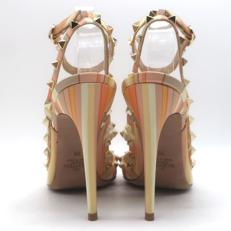 Valentino Native Couture 1975 Rockstud Ankle Straps Pumps Multicolor Size 39