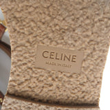 Celine Taillat Triomphe Studded T-Strap Sandals Brown Leather Size 40