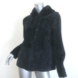 Brunello Cucinelli Shearling Hooded Jacket Black Size 42