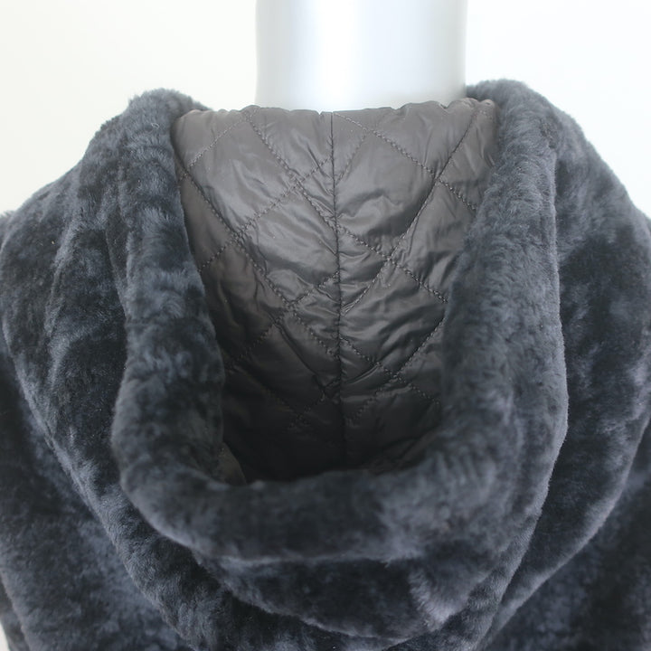 Brunello Cucinelli Shearling Hooded Jacket Black Size 42