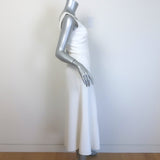 Victoria Beckham Sleeveless Flared Midi Dress Cream Crepe Size US 2