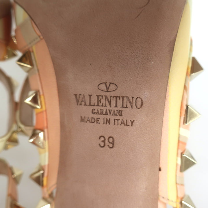 Valentino Native Couture 1975 Rockstud Ankle Straps Pumps Multicolor Size 39