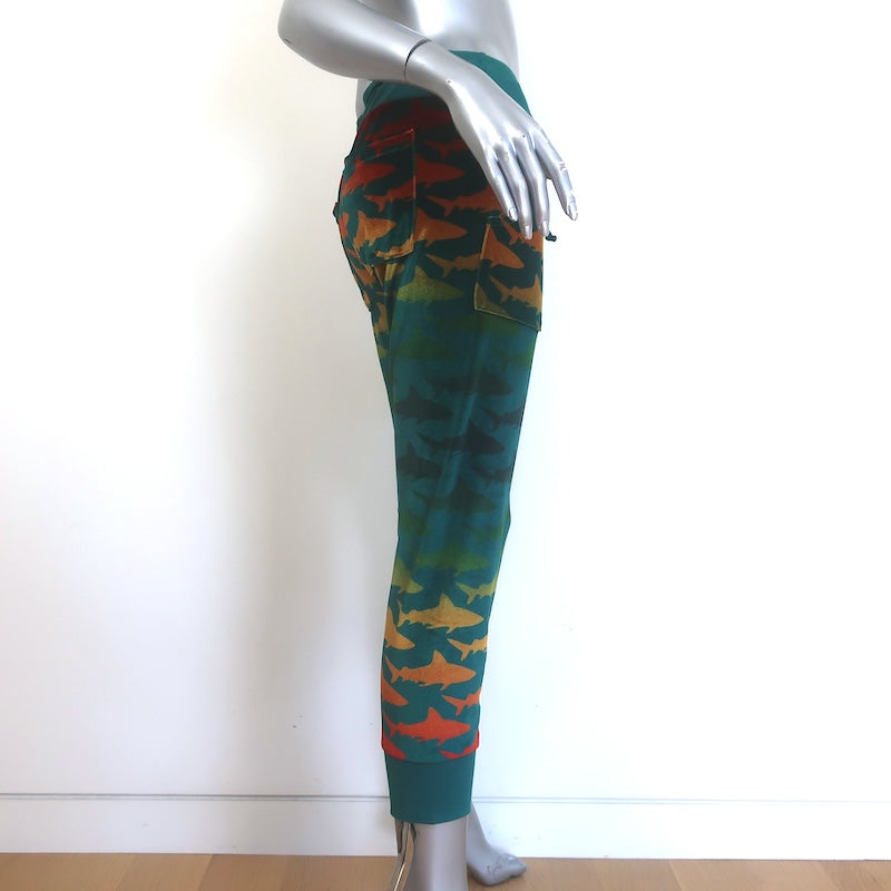 Aviator Nation Velvet Shark Sweatpants Teal Ombre Size Medium