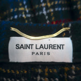 Saint Laurent Tartan Plaid Pleated Mini Skirt Red/Multi Wool Size 38