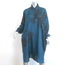 Dries Van Noten Shirtdress Blue Floral Print Silk Size Small Long Sleeve Dress