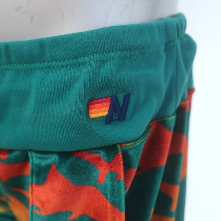 Aviator Nation Velvet Shark Sweatpants Teal Ombre Size Medium