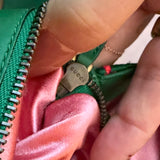 Gucci GG Marmont Matelasse Floral Jacquard Medium Shoulder Bag Green Satin