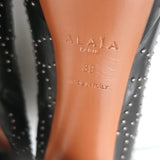 Alaia Studded Leather Platform Boots Black Size 39