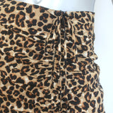 Veronica Beard Vanity Leopard Print Ruched Skirt Beige Stretch Silk Size 2