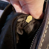 Chanel 2003 Surpique Wild Stitch Quilted Small Tote Bag Dark Brown Leather