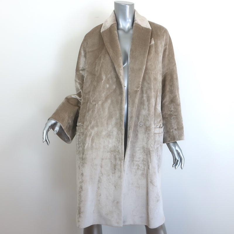 Brunello Cucinelli Velvet Cocoon Coat Gold Size 40