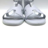 Hermes Santorini Ankle Strap Sandals Glacier Blue Epsom Leather Size 38.5 NEW