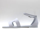 Hermes Santorini Ankle Strap Sandals Glacier Blue Epsom Leather Size 38.5 NEW