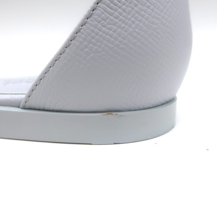 Hermes Santorini Ankle Strap Sandals Glacier Blue Epsom Leather Size 38.5 NEW