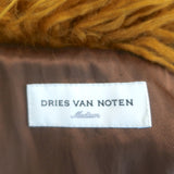 Dries Van Noten Feather-Trimmed Faux Fur Coat Mustard Size Medium