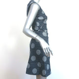 KENZO Polka Dot Denim Sleeveless Mini Dress Blue Stretch Cotton Size 34