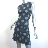 KENZO Polka Dot Denim Sleeveless Mini Dress Blue Stretch Cotton Size 34