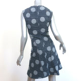 KENZO Polka Dot Denim Sleeveless Mini Dress Blue Stretch Cotton Size 34