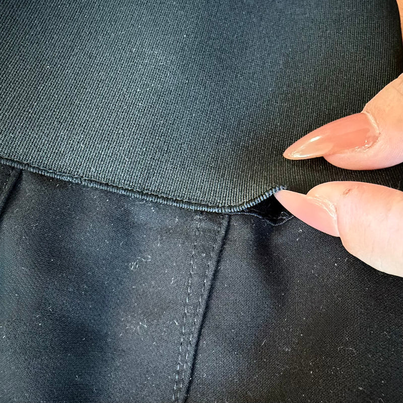 Alaia Leather-Belted Ultra High Rise Barrel Leg Pants Black Cotton Twill Size 36