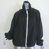 Givenchy Logo-Hood Windbreaker Bomber Jacket Black Size 38