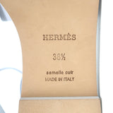 Hermes Santorini Ankle Strap Sandals Glacier Blue Epsom Leather Size 38.5 NEW