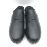 Hermes Calya Studded Clog Mules Black Leather Size 39