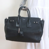 Saint Laurent Small Sac De Jour Bag Black Grained Leather Crossbody Tote
