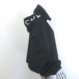Givenchy Logo-Hood Windbreaker Bomber Jacket Black Size 38