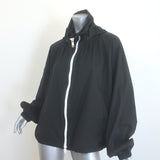 Givenchy Logo-Hood Windbreaker Bomber Jacket Black Size 38