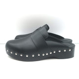 Hermes Calya Studded Clog Mules Black Leather Size 39