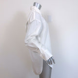 Mother The Roomie Frenchie Shirt White Cotton Size Medium Long Sleeve Blouse NEW