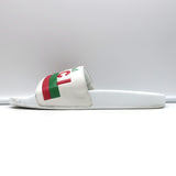 Gucci Original Pursuit Pool Slides White Leather Size 38 Flat Sandals