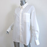 Mother The Roomie Frenchie Shirt White Cotton Size Medium Long Sleeve Blouse NEW