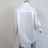 Mother The Roomie Frenchie Shirt White Cotton Size Medium Long Sleeve Blouse NEW