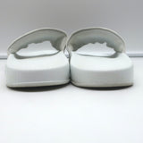 Gucci Original Pursuit Pool Slides White Leather Size 38 Flat Sandals