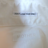 Mother The Roomie Frenchie Shirt White Cotton Size Medium Long Sleeve Blouse NEW