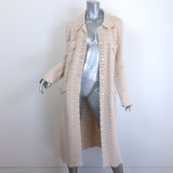 Gucci Crystal-Button Crochet Knit Duster Cardigan Ivory Wool Size Large