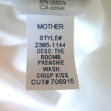 Mother The Roomie Frenchie Shirt White Cotton Size Medium Long Sleeve Blouse NEW