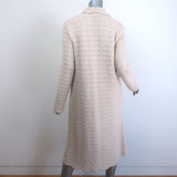 Gucci Crystal-Button Crochet Knit Duster Cardigan Ivory Wool Size Large