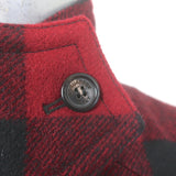 Dsquared2 Buffalo Plaid Leather Elbow Patch Jacket Red/Black Wool Size 42