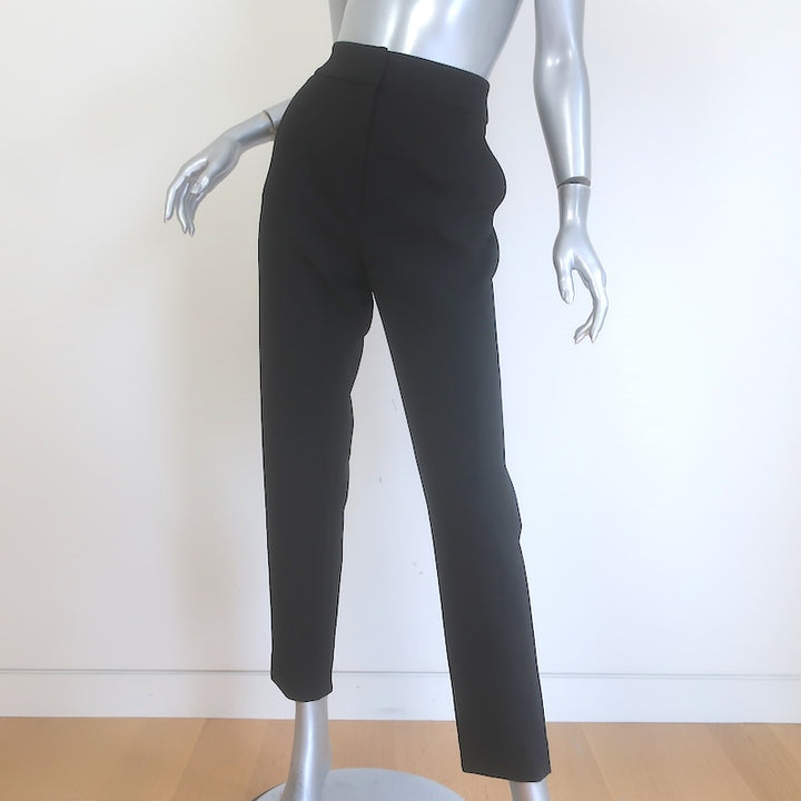 Veronica Beard Renzo Clean Waistband Slim Leg Pants Black Stretch Suiting Size 8