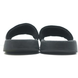 Gucci Interlocking GG Pursuit Pool Slides Black Leather Size 37 Flat Sandals