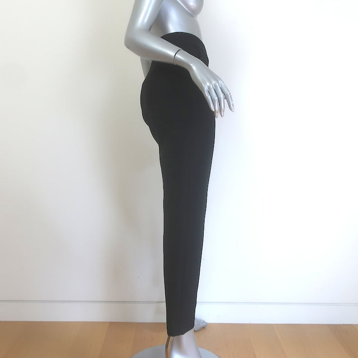 Veronica Beard Renzo Clean Waistband Slim Leg Pants Black Stretch Suiting Size 8