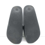Gucci Interlocking GG Pursuit Pool Slides Black Leather Size 37 Flat Sandals