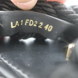 Valentino Rockstud Braided Ankle Strap Sandals Black Leather & Satin Size 40