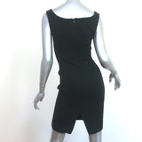 Prada Linea Rossa Sleeveless Mini Dress Black Cotton Knit Size 36