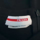 Prada Linea Rossa Sleeveless Mini Dress Black Cotton Knit Size 36